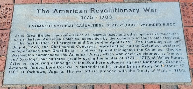 The American Revolutionary War Marker image. Click for full size.