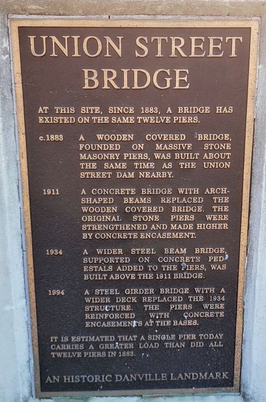 Union Street Bridge Marker. Click for full size. Union Street Bridge Marker image. Click for full size.