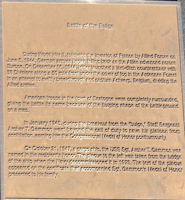 Battle of the Bulge Marker image. Click for full size.