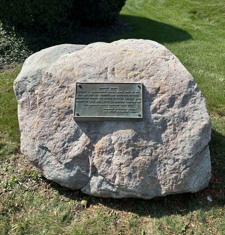 Mammoth Spring Marker restored & reinstalled by the Oakbrook Terrace Historical Society. Click for full size. Mammoth Spring Marker restored & reinstalled by the Oakbrook Terrace Historical Society image. Click for full size.