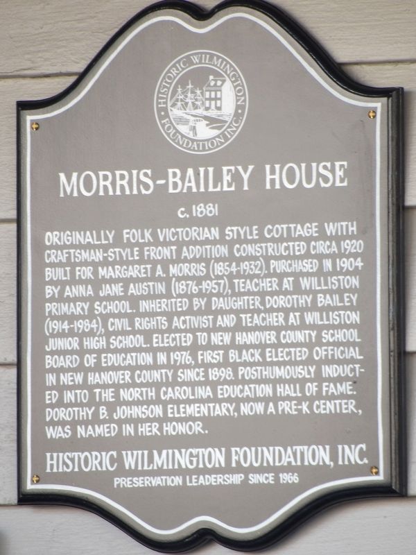 Morris-Bailey House Marker. Click for full size. Morris-Bailey House Marker image. Click for full size.