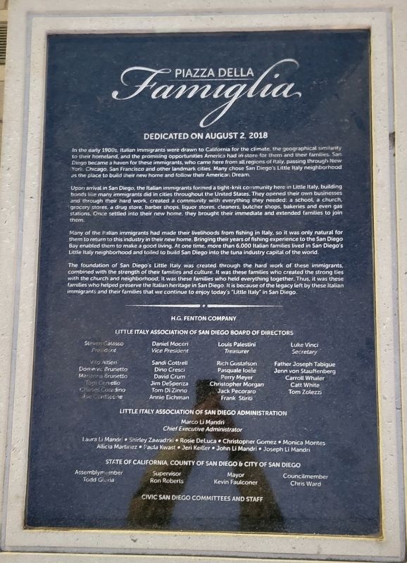Piazza della Famiglia Marker image. Click for full size.