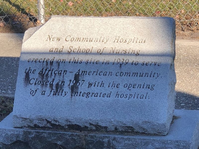New Community Hospital and School of Nursing Marker. Click for full size. New Community Hospital and School of Nursing Marker image. Click for full size.