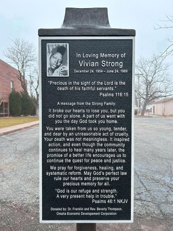Vivian Strong Memorial Marker, near 24th & Grant image. Click for full size.