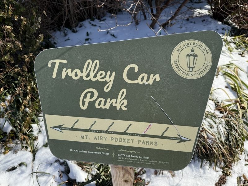 Signage for Trolley Car Park image. Click for full size.