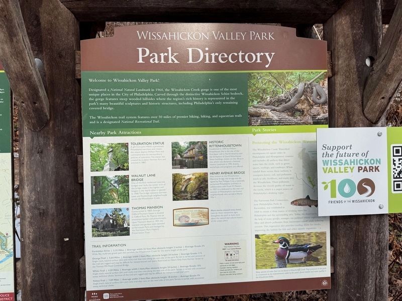 Wissahickon Valley Park Marker image. Click for full size.