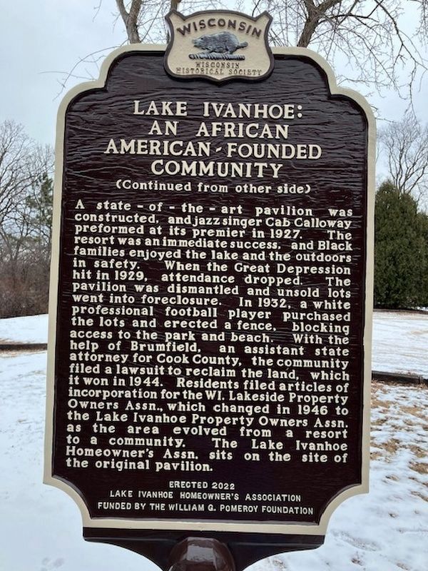 Lake Ivanhoe: An African American-Founded Community Marker Reverse. Click for full size. Lake Ivanhoe: An African American-Founded Community Marker Reverse image. Click for full size.