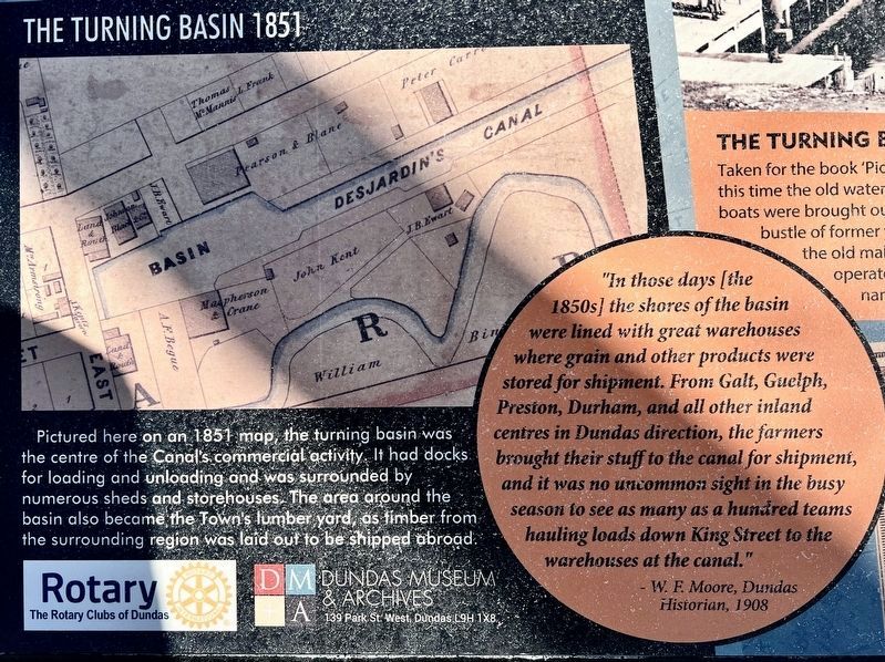 The History of the Turning Basin marker photos and captions detail image. Click for full size.
