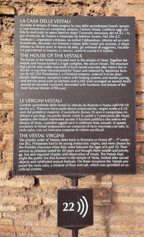 La Casa delle Vestali / The House of the Vestals Marker image. Click for full size.