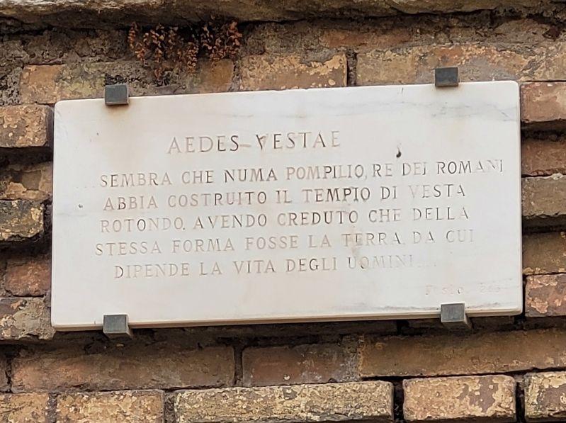 Aedes Vestae / Temple of Vesta Marker. Click for full size. Aedes Vestae / Temple of Vesta Marker image. Click for full size.