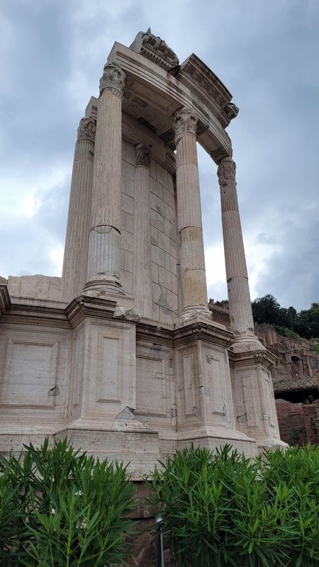 The front view of the Temple of Vesta and Marker. Click for full size. The front view of the Temple of Vesta and Marker image. Click for full size.