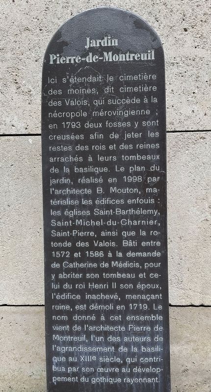 Jardin Pierre-de-Montreuil Marker image. Click for full size.