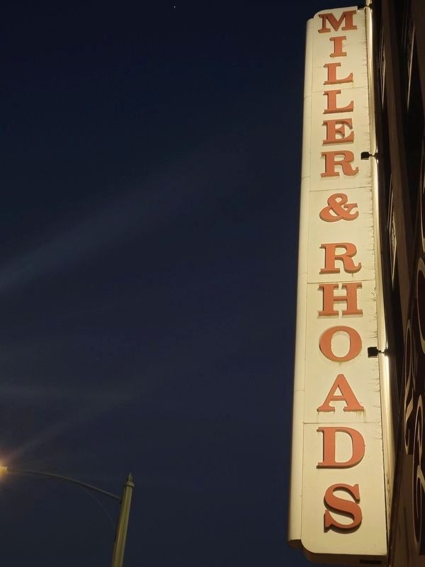 Miller & Rhoads projecting sign image. Click for full size.