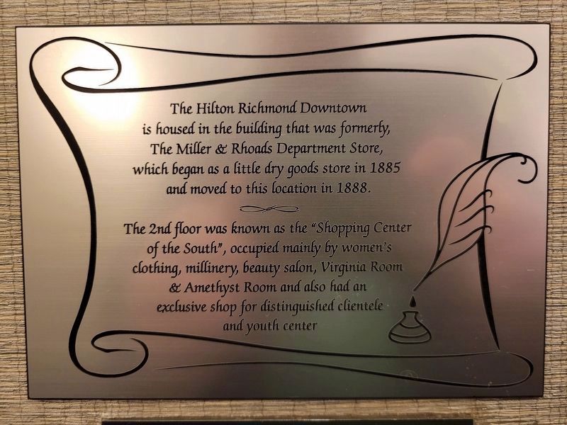 Miller & Rhoads Plaque image. Click for full size.