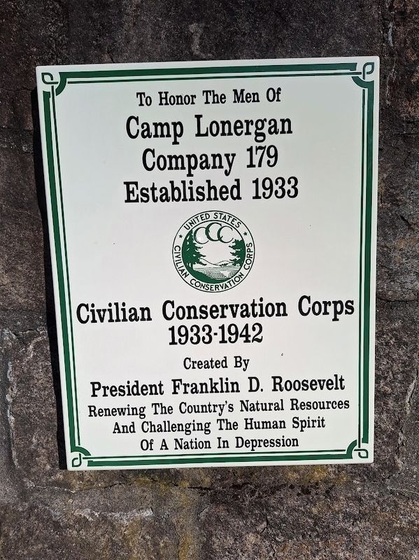 To Honor the Men of Camp Lonergan Marker. Click for full size. To Honor the Men of Camp Lonergan Marker image. Click for full size.