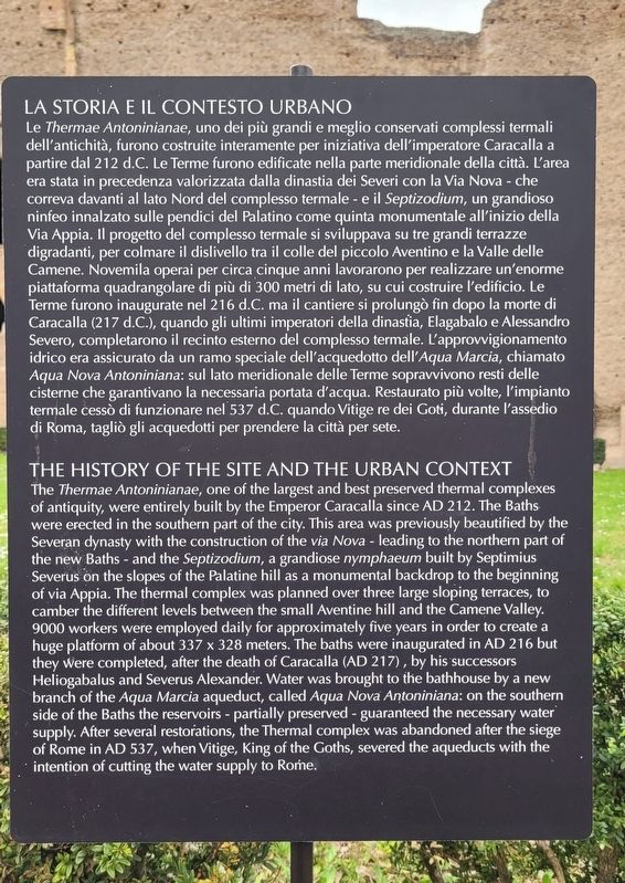 La Storia e il Contesto Urbano / The History of the Site and the Urban Context Marker. Click for full size. La Storia e il Contesto Urbano / The History of the Site and the Urban Context Marker image. Click for full size.