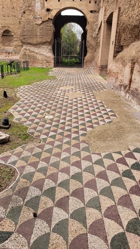 A view of the some of the floor tile in the Baths of Caracalla. Click for full size. A view of the some of the floor tile in the Baths of Caracalla image. Click for full size.