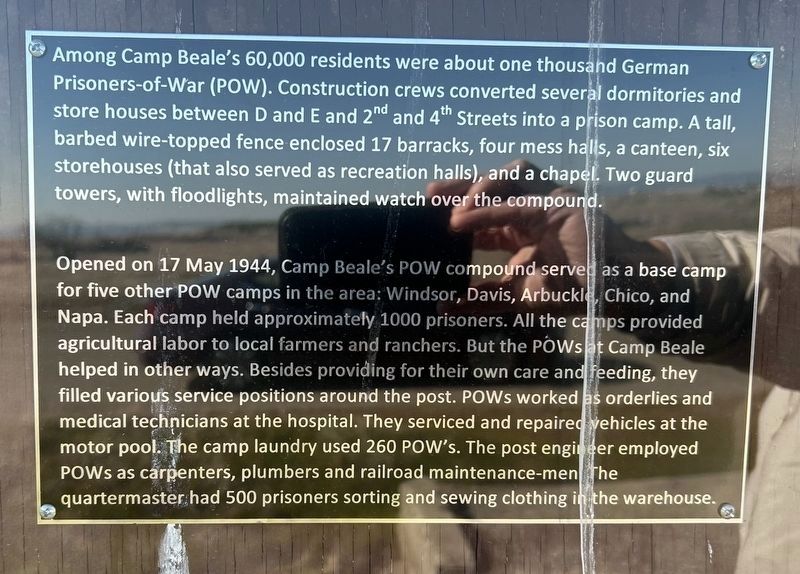 Camp Beale POW Compound Marker. Click for full size. Camp Beale POW Compound Marker image. Click for full size.