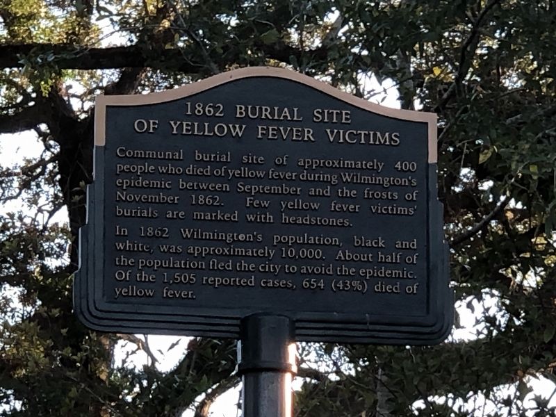 1862 Burial Site of Yellow Fever Victims Marker. Click for full size. 1862 Burial Site of Yellow Fever Victims Marker image. Click for full size.