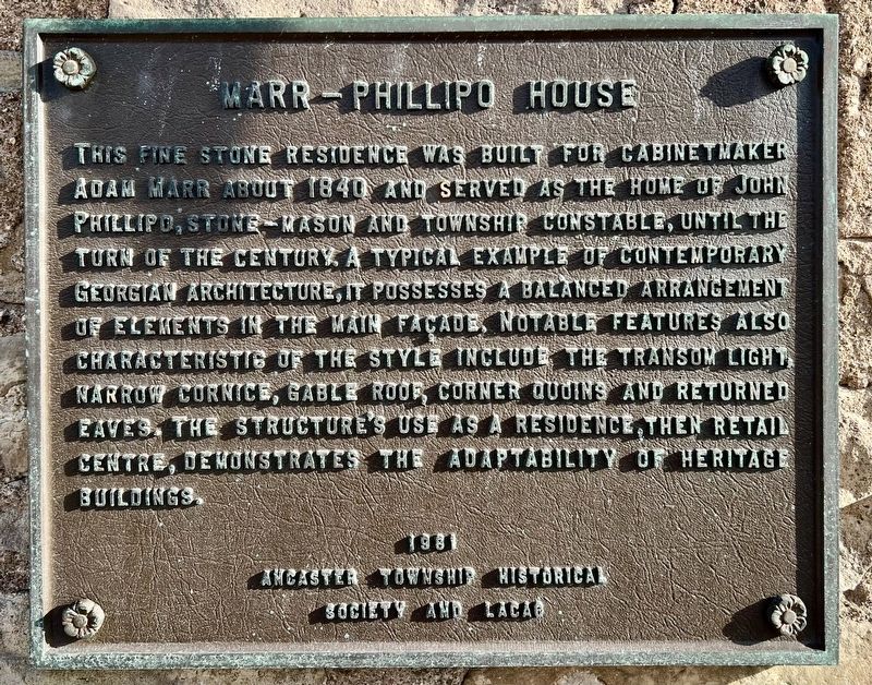 Marr-Phillipo House Marker image. Click for full size.