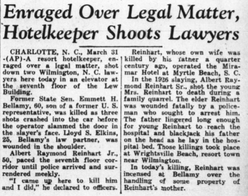 News article on Emmett H. Bellamy's murder. Click for full size. News article on Emmett H. Bellamy's murder image. Click for full size.