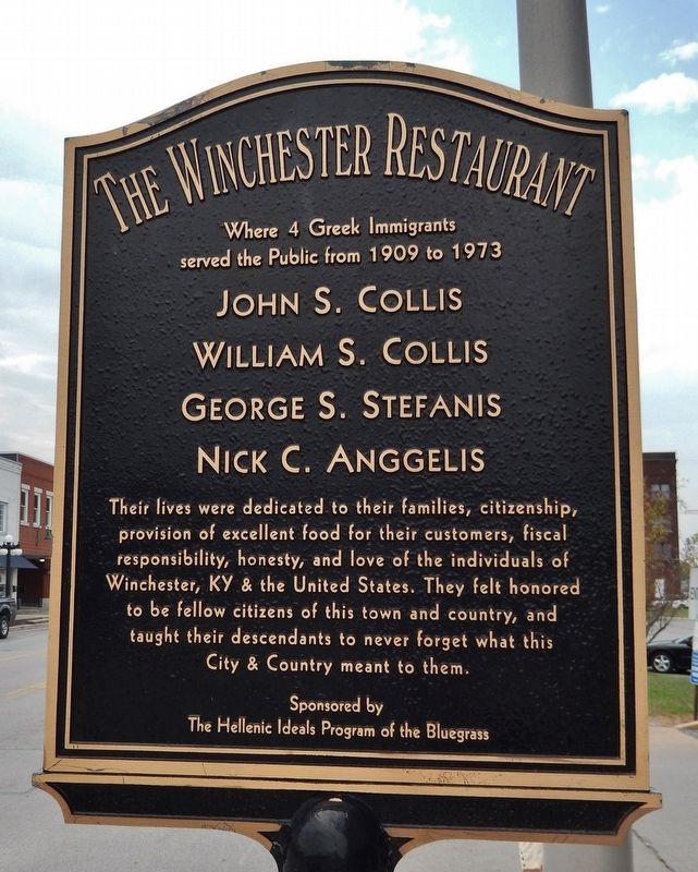 The Winchester Restaurant Marker. Click for full size. The Winchester Restaurant Marker image. Click for full size.