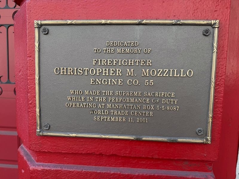 Fire Fighter Christopher M. Mozzillo Marker image. Click for full size.