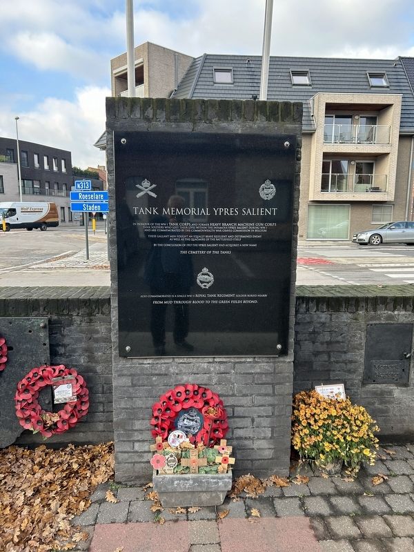 Tank Memorial Ypres Salient Marker. Click for full size. Tank Memorial Ypres Salient Marker image. Click for full size.