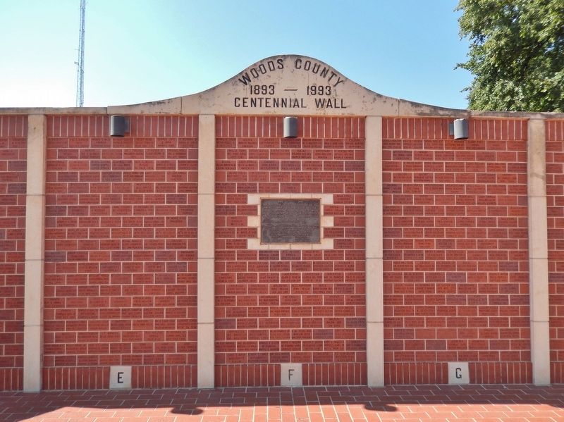 Woods County Centennial Wall Marker. Click for full size. Woods County Centennial Wall Marker image. Click for full size.
