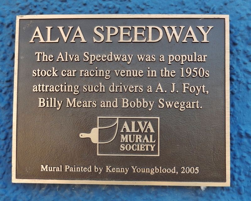 Alva Speedway Marker. Click for full size. Alva Speedway Marker image. Click for full size.