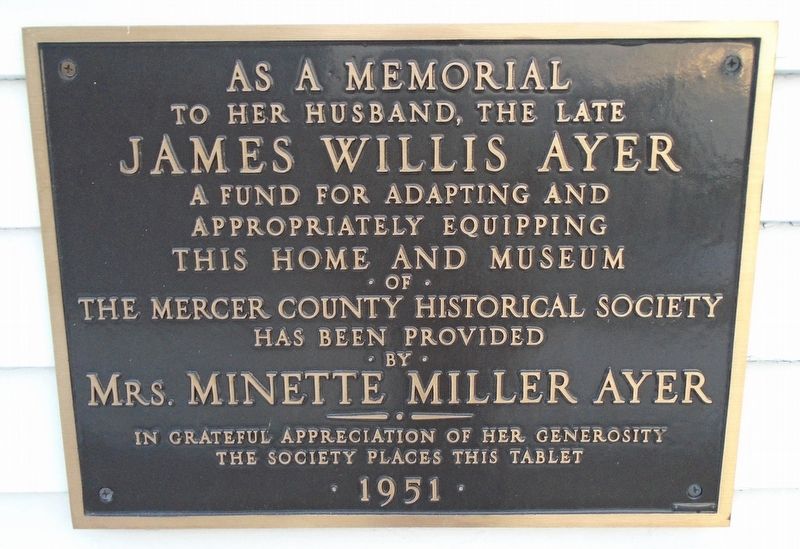 James Willis Ayer and Minette Miller Ayer Marker. Click for full size. James Willis Ayer and Minette Miller Ayer Marker image. Click for full size.