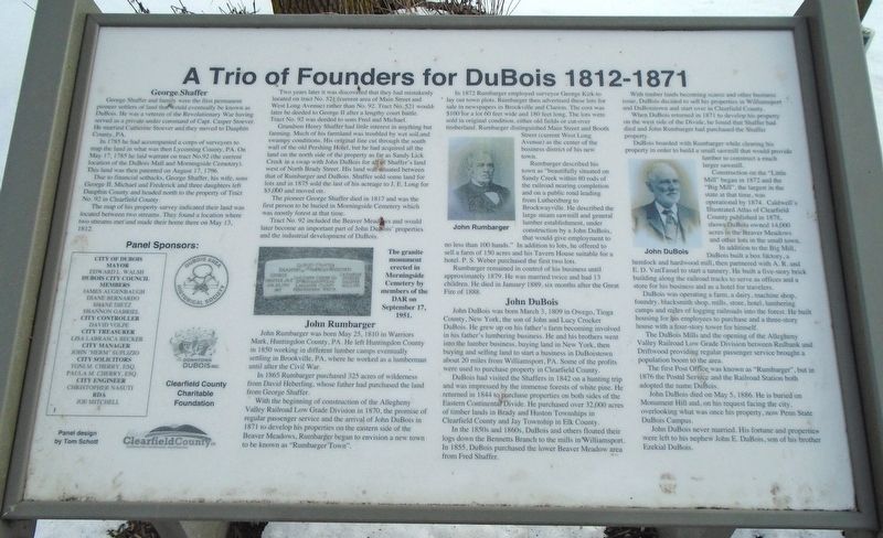 A Trio of Founders for DuBois 1812-1871 Marker image. Click for full size.