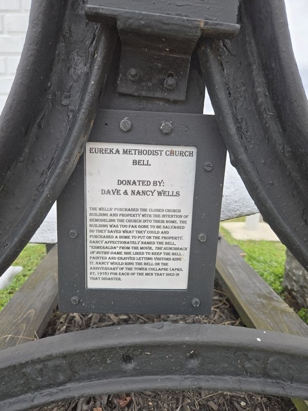 Eureka Methodist Church Bell Marker. Click for full size. Eureka Methodist Church Bell Marker image. Click for full size.