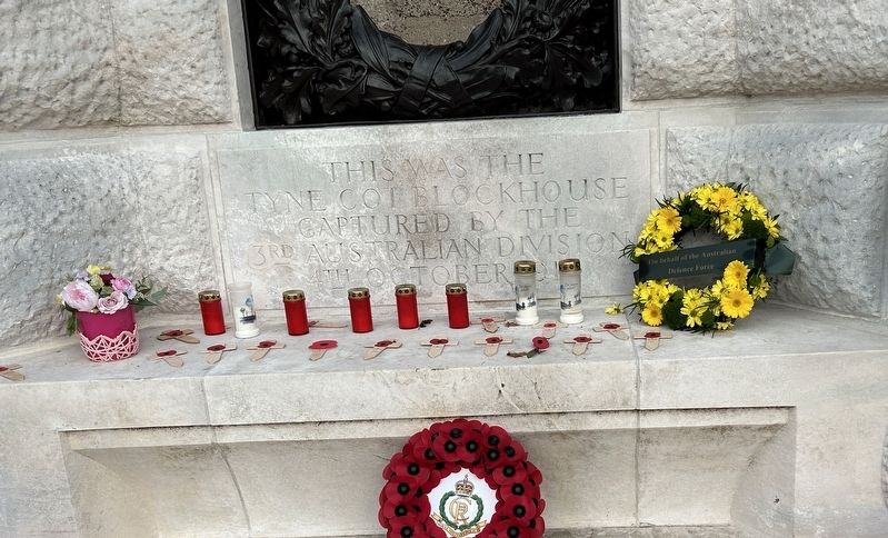 Tyne Cot Blockhouse Marker. Click for full size. Tyne Cot Blockhouse Marker image. Click for full size.