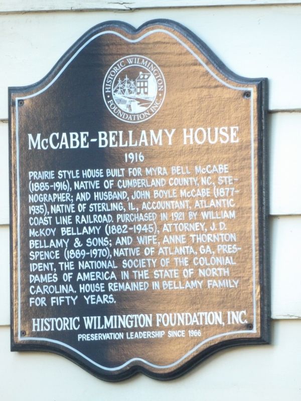 McCabe-Bellamy House Marker. Click for full size. McCabe-Bellamy House Marker image. Click for full size.