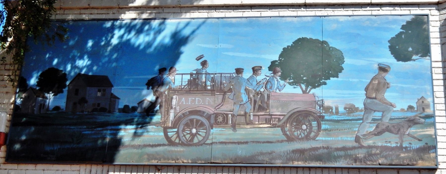 Burning of the Castle on the Hill Mural (<i>left panel</i>). Click for full size. Burning of the Castle on the Hill Mural (<i>left panel</i>) image. Click for full size.