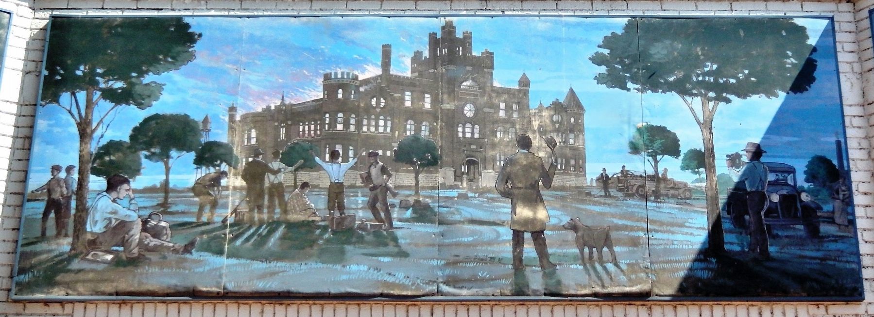 Burning of the Castle on the Hill Mural (<i>center panel</i>). Click for full size. Burning of the Castle on the Hill Mural (<i>center panel</i>) image. Click for full size.