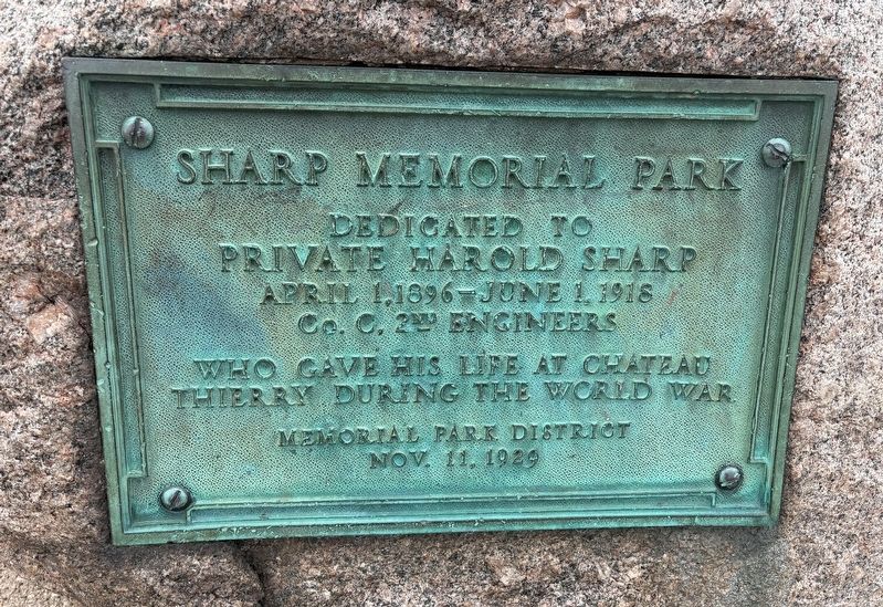 Sharp Memorial Park Marker. Click for full size. Sharp Memorial Park Marker image. Click for full size.