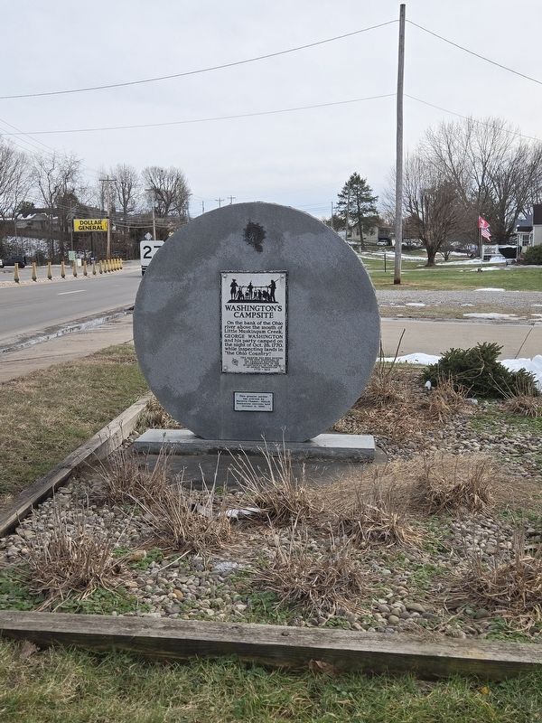 Washington's Campsite Marker looking south along Ohio River Scenic Byway image. Click for full size.