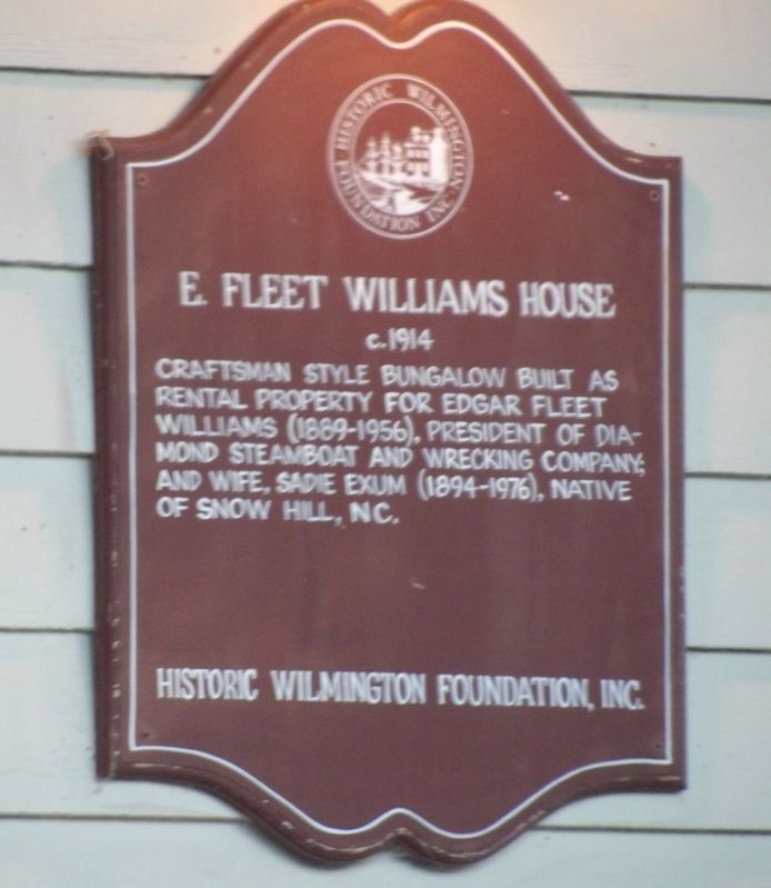 E. Fleet Williams House Marker. Click for full size. E. Fleet Williams House Marker image. Click for full size.