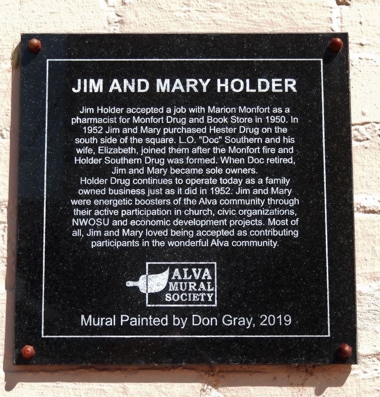 Jim and Mary Holder Marker (<i>left side of mural</i>) image. Click for full size.