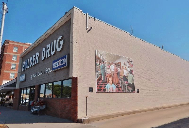 Monfort Drug and Book Store / Jim and Mary Holder Mural image. Click for full size.