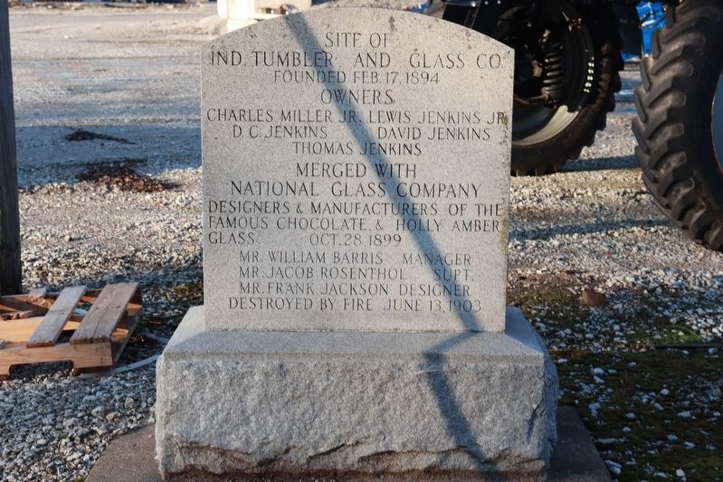 Site of Ind. Tumbler and Glass Co. Marker. Click for full size. Site of Ind. Tumbler and Glass Co. Marker image. Click for full size.
