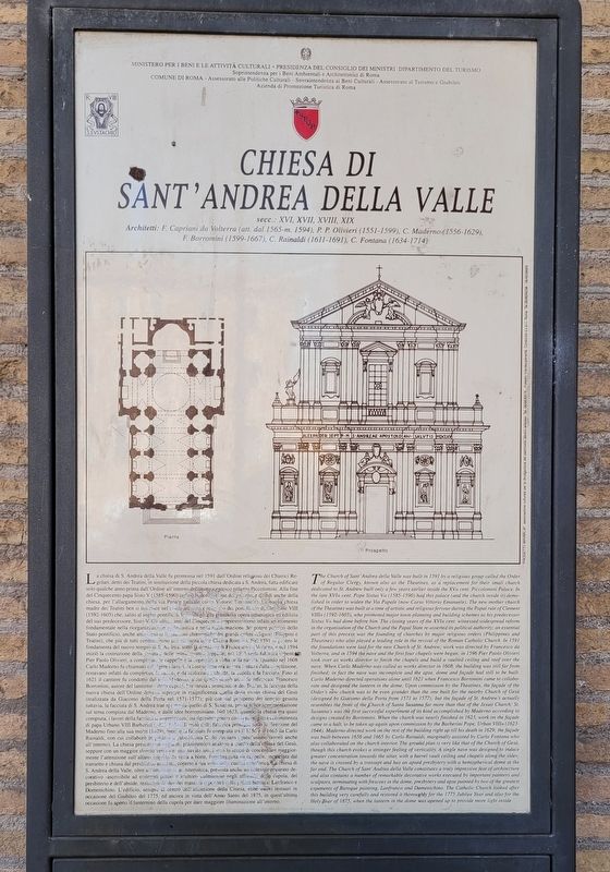 Chiesa di Sant'Andrea della Valle / Church of Saint Andrew of the Valley Marker. Click for full size. Chiesa di Sant'Andrea della Valle / Church of Saint Andrew of the Valley Marker image. Click for full size.