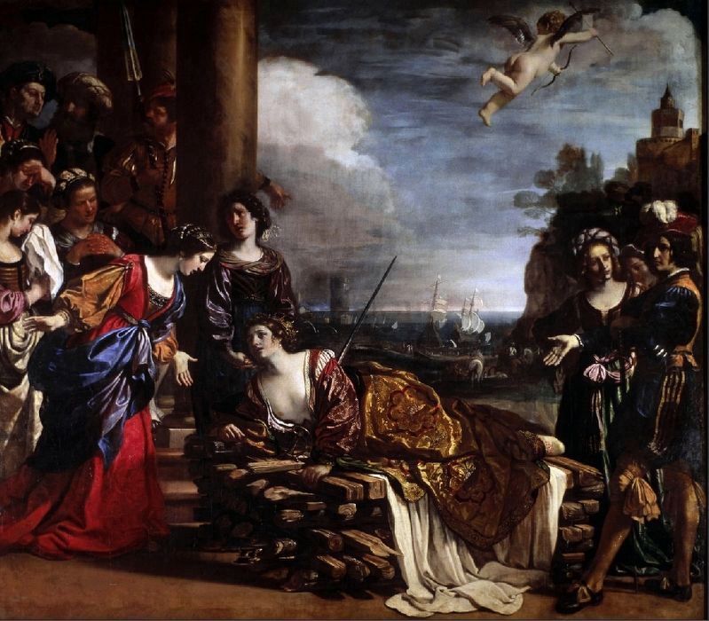 The Death of Dido by G.F. Barbieri (1591-1666), known as Guercino. Click for full size. The Death of Dido by G.F. Barbieri (1591-1666), known as Guercino image. Click for full size.