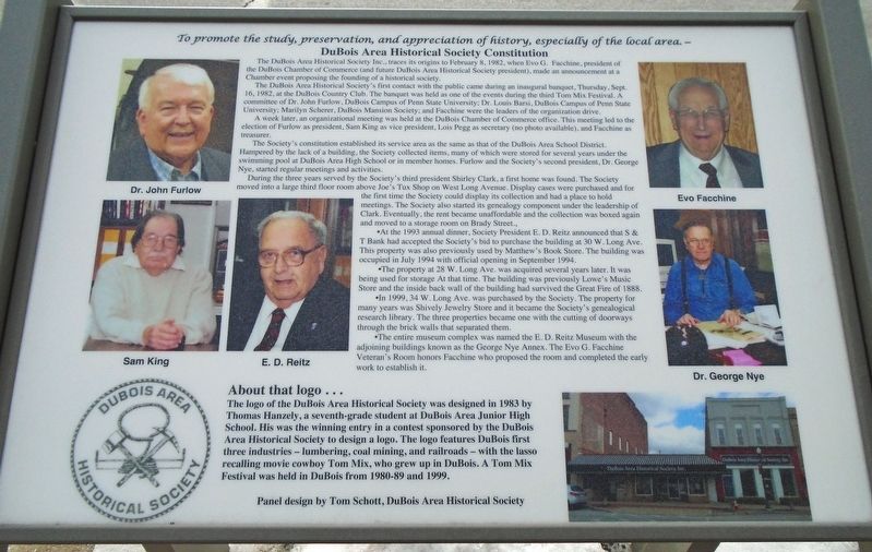 DuBois Area Historical Society Constitution Marker image. Click for full size.