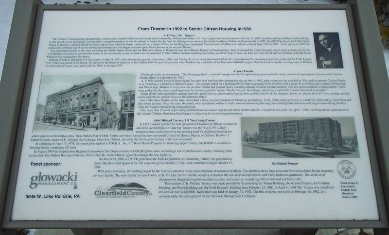 From Theater in 1902 to Senior Citizen Housing in 1982 Marker image. Click for full size.