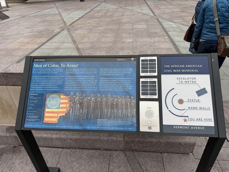 Men of Color, To Arms! Marker. Click for full size. Men of Color, To Arms! Marker image. Click for full size.