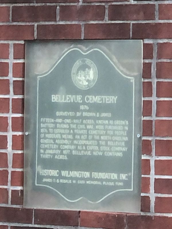 Bellevue Cemetery Marker. Click for full size. Bellevue Cemetery Marker image. Click for full size.