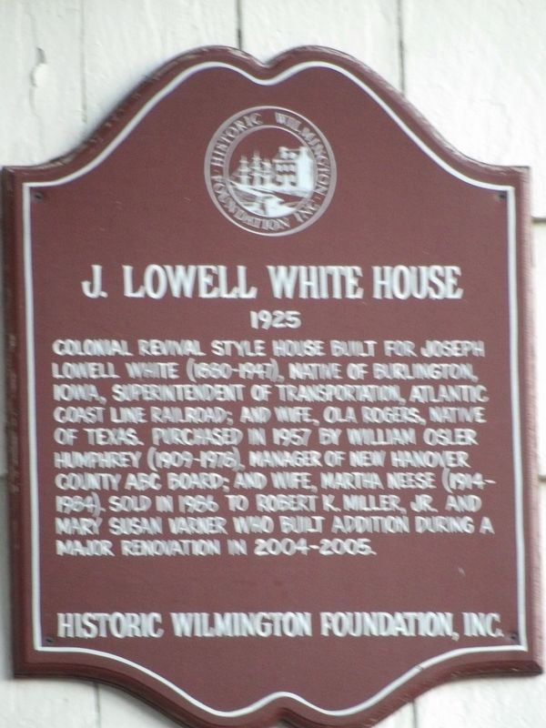 J. Lowell White House Marker image. Click for full size.